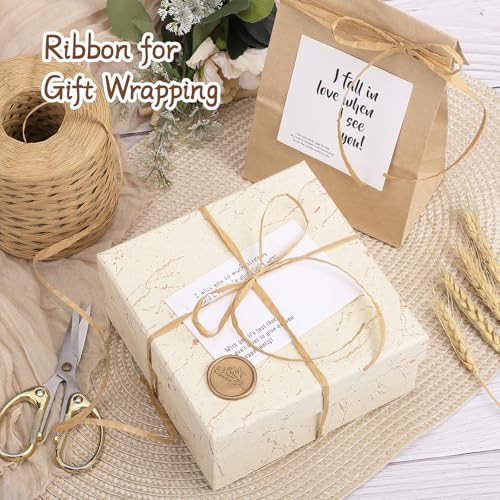 woric Raffia Ribbon 262 Yards (787 Feet) Raffia Yarn Crafts Ribbon - color: Kraft