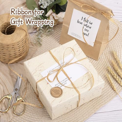 woric Raffia Ribbon 262 Yards (787 Feet) Raffia Yarn Crafts Ribbon - color: Kraft