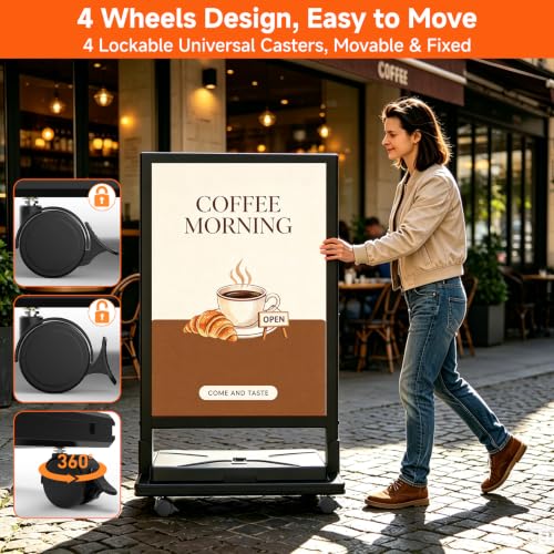 Wind-Resistant Outdoor Sign Holder, Weather Resistant Sidewalk Sign Stand