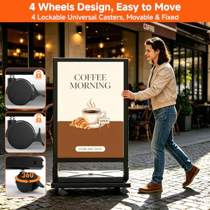 Wind-Resistant Outdoor Sign Holder, Weather Resistant Sidewalk Sign Stand