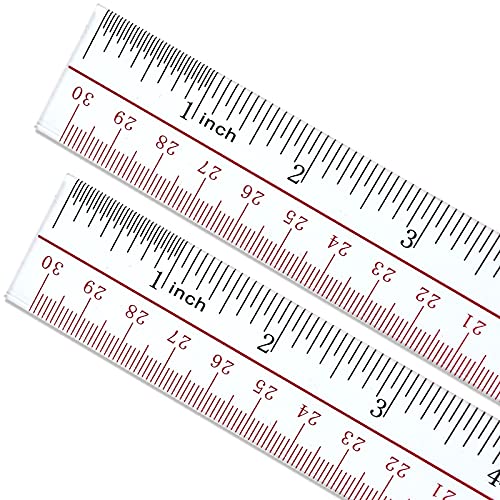 Ruler 12 inch, Clear Plastic 12 inch Ruler, Apply to Rulers for Kids and Office Use Measuring Tools, Transparent Metric Straight with Inches and Centimeters, Ruler Set Pack of 2