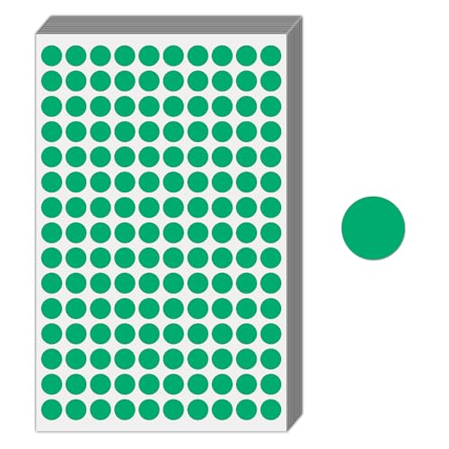 9000 Pieces, 1/2 inch - Green Dot Stickers, Small Round Circle Dots Labels - color: Green, size: 9000 Pieces
