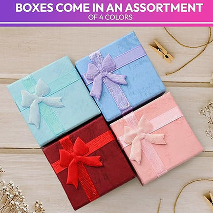 Tesorrio 24 Pcs Ring Boxes in Bulk, Tiny Cardboard Jewelry Boxes with Lids - color: Multicolor