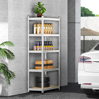 Topeakmart 5 Tier Metal Storage Shelving Unit, 35.5x16x71 Inch Silver - color: Silver, size: 35.5 x 16 x 71 Inch