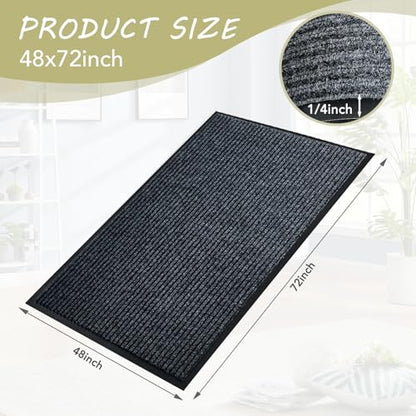 Front Door Mat, 4'x6'Indoor Outdoor Welcome Commercial Floor Mats - size: 48"x72"