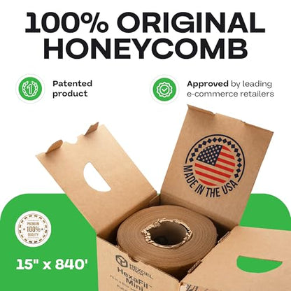 IDL Packaging HexaFil Honeycomb Packing Kraft Paper 15" x 840' in Self-Dispensed Box - Patented Cushioning Box Filler for Void Filling, Moving, Shipping - Alternative to Bubble Plastic - size: Brown, 15" x 840 feet