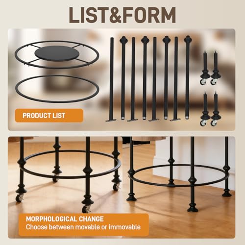 Dual-Form Rolling Clothing Rack, 330LBS Heavy Duty Garment Rack with Wheels