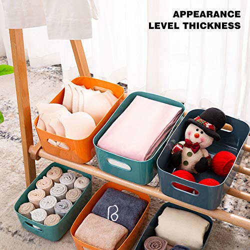 OWill 7 Pcs 2.1 L Plastic Storage Bins and Baskets for Efficient Home Classroom Organization Small Containers in Multicolour for Kitchen, Cupboard box, and Bathroom Organizer on Shelves and Tubs - size: 7Pcs Small