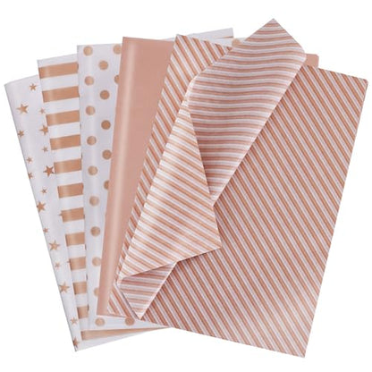 BEISHIDA 100 Sheets Rose Gold White Tissue Paper Bulk for Gift Wrapping Bag - color: rosegold