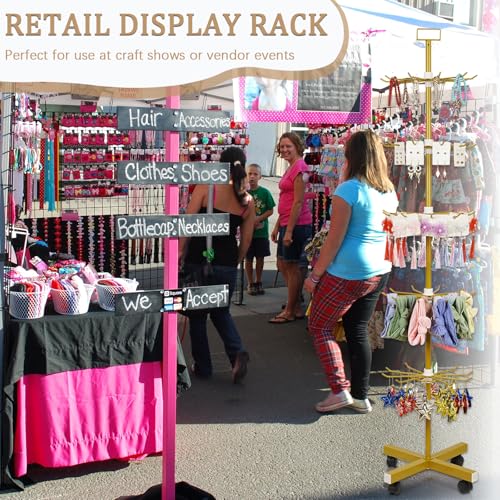 5 Tier Retail Display Stand Store Display Rack, Gold - color: Gold