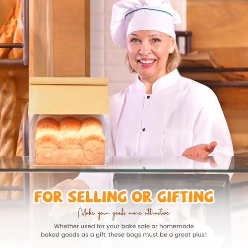 50 Pcs Bread Bags with Tabs for Homemade Sourdough Bread, 8.7"x4.3"x11" - size: Large