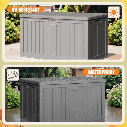 Devoko HDPE 240 Gallon Deck Box Double-Wall with Divider - color: Grey, size: 240 Gallon 1 Pack
