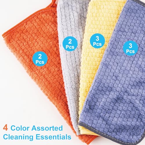 Microfiber Cleaning Cloths 12" x 12": 10pcs Reusable lint-Free Rags