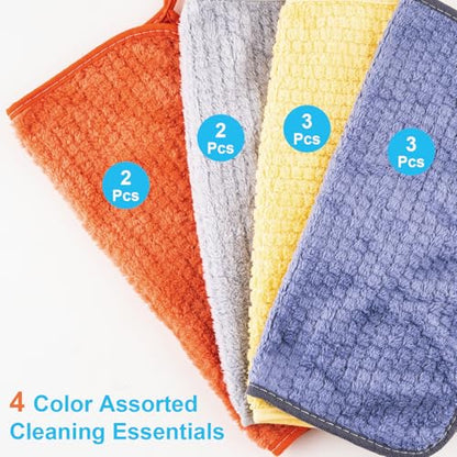 Microfiber Cleaning Cloths 12" x 12": 10pcs Reusable lint-Free Rags
