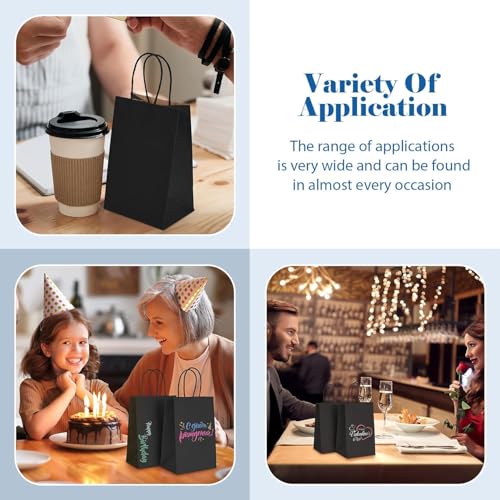GSSUSA Black Gift Bags 5.25x3.75x8 600Pcs, Paper Bags with Handles Bulk for Small Business - color: Black, size: 5.25x3.75x8 Inch (Pack of 600)