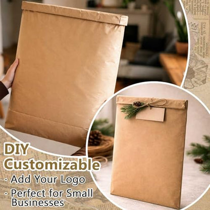 100 Pack 16 x 19 Inch Brown Flat Paper Bags, 50 Gsm Gift Bags - color: 50 Gsm Kraft, size: 16x19 Inch