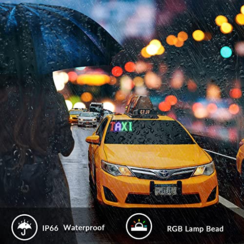 KJOY Mini LED Car Signs, 6.7''x2.76'' Flexible USB 5V LED Digital Sign Bluetooth Application Control DIY Programmable Scrolling led Sign for Car Party Wedding Festival - size: 7"x3"-1PCS
