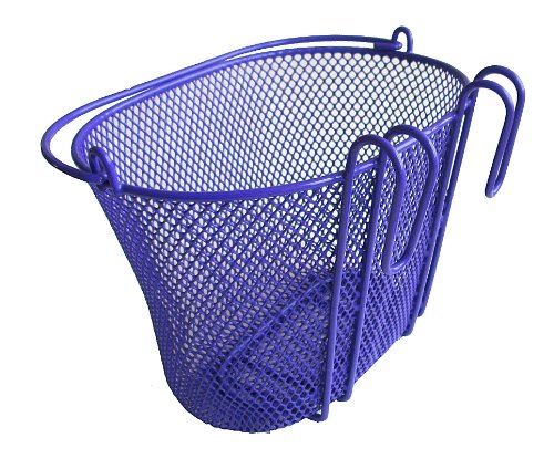 Basket with Hooks, Front, Removable, Wire mesh Small, Kids Bicycle Basket - color: Purple