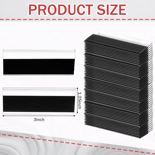 Fainne 50 Pcs Magnetic Shelf Label Holders, 1.25 x 3 Inches - size: 1.25 x 3 Inches