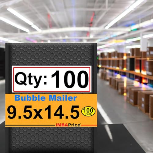 iMBAPrice 9.5x14.5 Inch Black Poly Bubble Mailers, 100-Pack - color: Black Poly Bubble, size: 9.5"x14.5" Poly (100 Envelopes) Value Pack