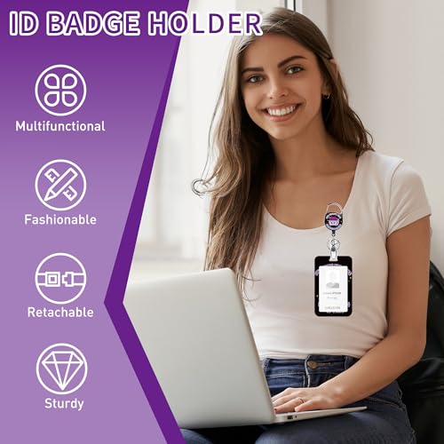 Dumpster Fire Lanyard with ID Badge Holder and Retractable Badge Reel - color: Dumpster Fire Purple
