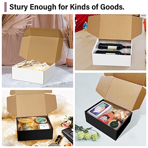 BoShahai 30 Pack 9x6x4 Inches White Corrugated Cardboard Shipping Boxes - size: White 9*6*4 Inch