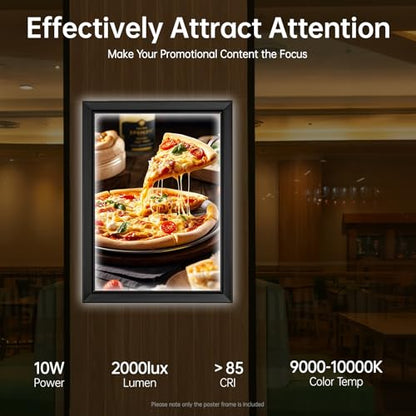 LED Movie Poster Frame 18 x 24, Wall Mounted Poster Frame LED Light Box Backlit Movie Lightbox Theater Advertising Display Cinema Snap Light Box for Film Exhibitions, Advertisements, Sign - color: Black, size: 18" x 24"