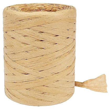 Tenn Well 218yd 1/4" Natural Raffia Ribbon for Gift Wrapping - color: Natural