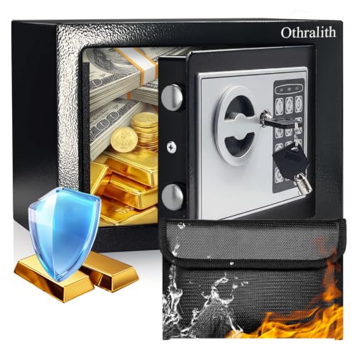 Small Safe Box for Money, Mini Money Safe for Home (Black)