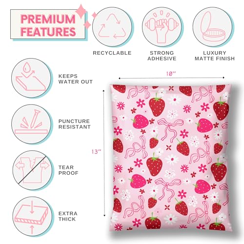 Picksie Mailers - 10x13 Poly Mailer Shipping Bag Cute Pink Mailing Envelope - color: Berry Pop - Pink, size: 10x13