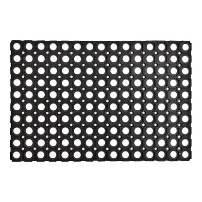 Heavy-Duty Interlocking Rubber Floor Mat, 16"x 24", Shock-Absorbing, Black - size: 24"L x 16"W x 0.6"Th