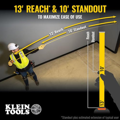 Klein Tools 9516 Tape Measure, 16-Foot Compact Double-Hook Imperial Measuring Tape with Finger Brake, Nylon Blade, Easy to Read Bold Lines - color: 16-Foot