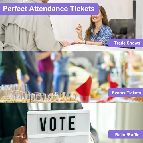 LLIKED 2000 Purple Raffle Tickets 1" x 2" Admit One Single Roll - size: 2000 Purple