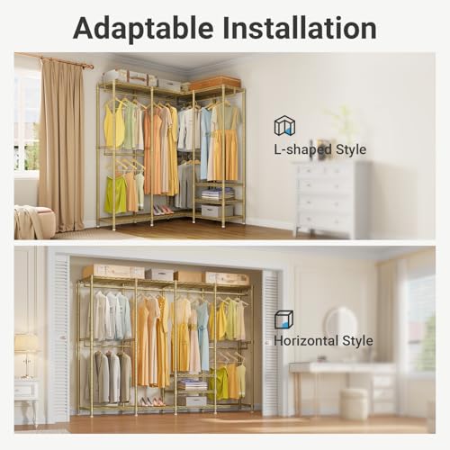 VIPEK V40 Heavy Duty Clothes Rack, Modular Closet System Clothing Rack - color: Gold, size: V40 Regular