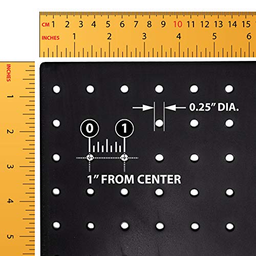 Azar Displays 703385-BLK-4B24, Four-Sided Revolving 8"W x 20"H Pegboard Counter Display w/ 24 Hooks- 4” Length, Black - color: Black, style: Pegboard + Hooks
