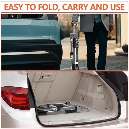 3-in-1 Folding Hand Truck, 500 lb Heavy Duty Steel Dolly - color: Silver