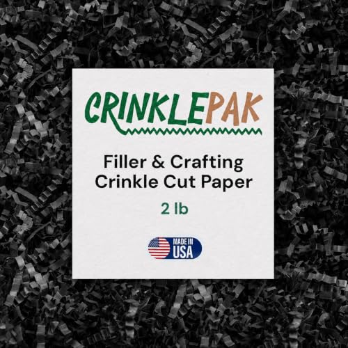 CrinklePak Black Crinkle Paper - 2 LB Gift Basket Filler - color: Black, size: 2 LB