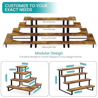 ELITEROO Wooden Cupcake Stand, Tiered Cupcake Display Tower Stand - size: Right Angle Corner