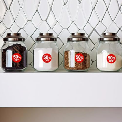 2000pcs 50% Discount Stickers, 1in Round Self Adhesive 50 Percent Off Signs
