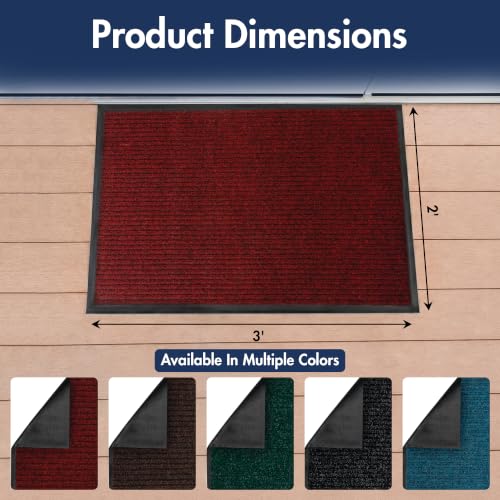 Notrax 109 Industrial Door Mat, 2' x 3' Red, Made in the USA - color: Red / Black, size: 2' x 3' (Rectangular)