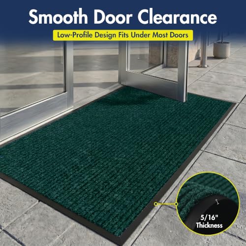 Notrax 109 Industrial Door Mat, 3' x 5' Green, Made in the USA - color: Hunter Green, size: 3' x 5' (Rectangular)