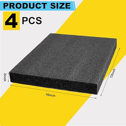 Treela 4 Pcs Customizable Polyethylene Foam Sheets 16x12x2" - size: 16x12x2''
