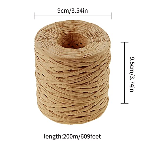218 Yards Raffia Paper Craft Ribbon Packing Paper Twine, 1/4 Inch by 218 Yards (Kraft) - color: Kraft Raffia Paper