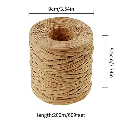 218 Yards Raffia Paper Craft Ribbon Packing Paper Twine, 1/4 Inch by 218 Yards (Kraft) - color: Kraft Raffia Paper