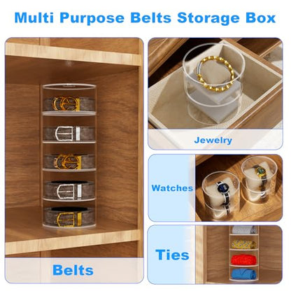Belt Organizer, 5-Tier Acrylic Belt Storage & Holder for Closet