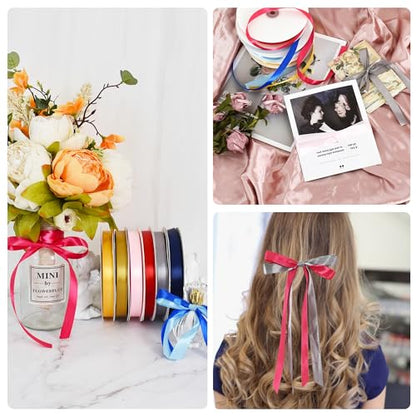 TONIFUL 100yd 5/8 Inch Pink Satin Ribbon Christmas Gift Wrapping Ribbons - color: Pink, size: 5/8 in x 100 yds