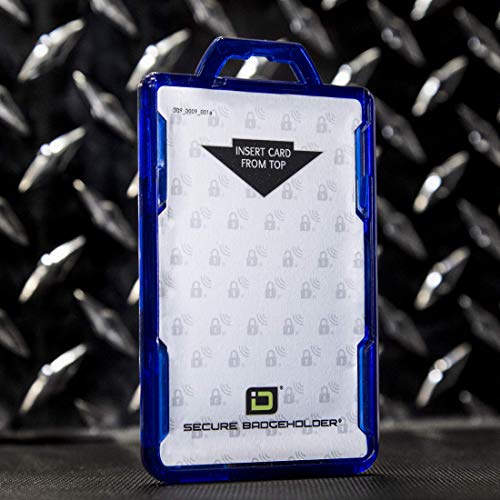 ID Stronghold - Pack of 5 - RFID Blocking Secure Badge Holder - Duolite 2 Card ID Holder - Poly Carbonate - Heavy Duty Plastic ID Badge Holder - USA Molded and Assembled - FIPS 201 Approved - color: Blue, size: 5 - Pack