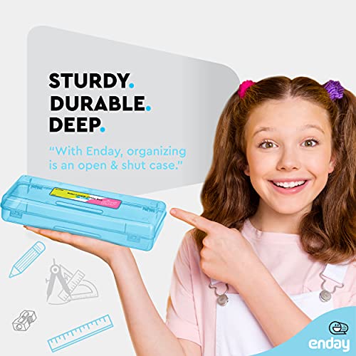 Enday Pencil Box Blue, Storage Organizer Utility Box - color: Blue