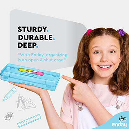 Enday Pencil Box Blue, Storage Organizer Utility Box - color: Blue