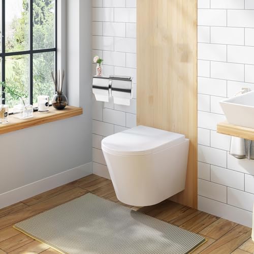 2Pack Double Roll Toilet Paper Holder Dispenser with Shelf Storage